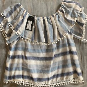 Off the shoulder boutique brand top